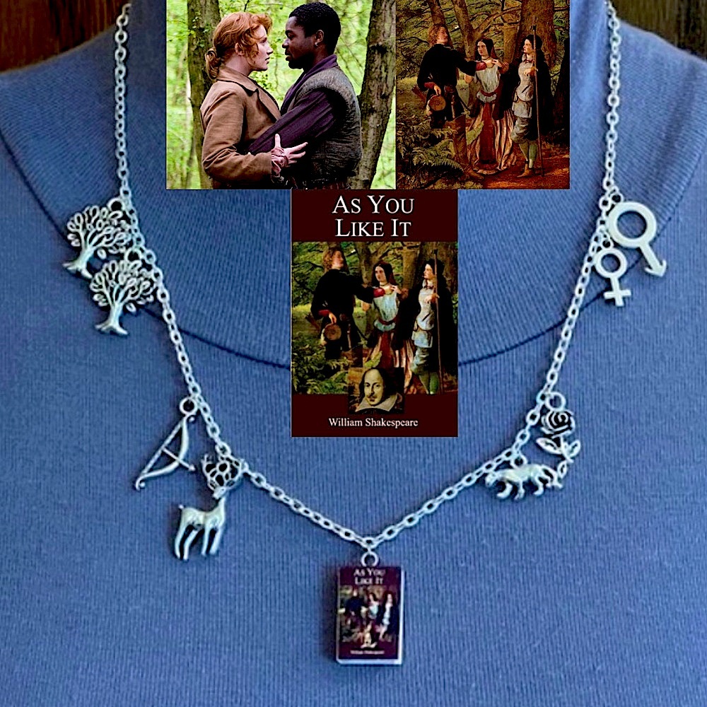 As You Like It by William Shakespeare Handmade Literature Necklace, Book Cover
